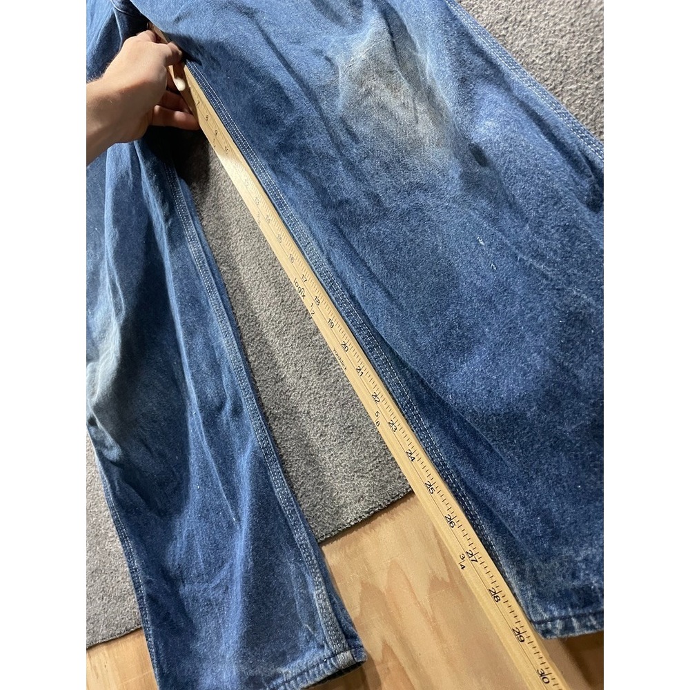 Vintage COWDEN Blue Cotton Denim Bib Overalls Distressed 32x29 Mens - Picture 14 of 16
